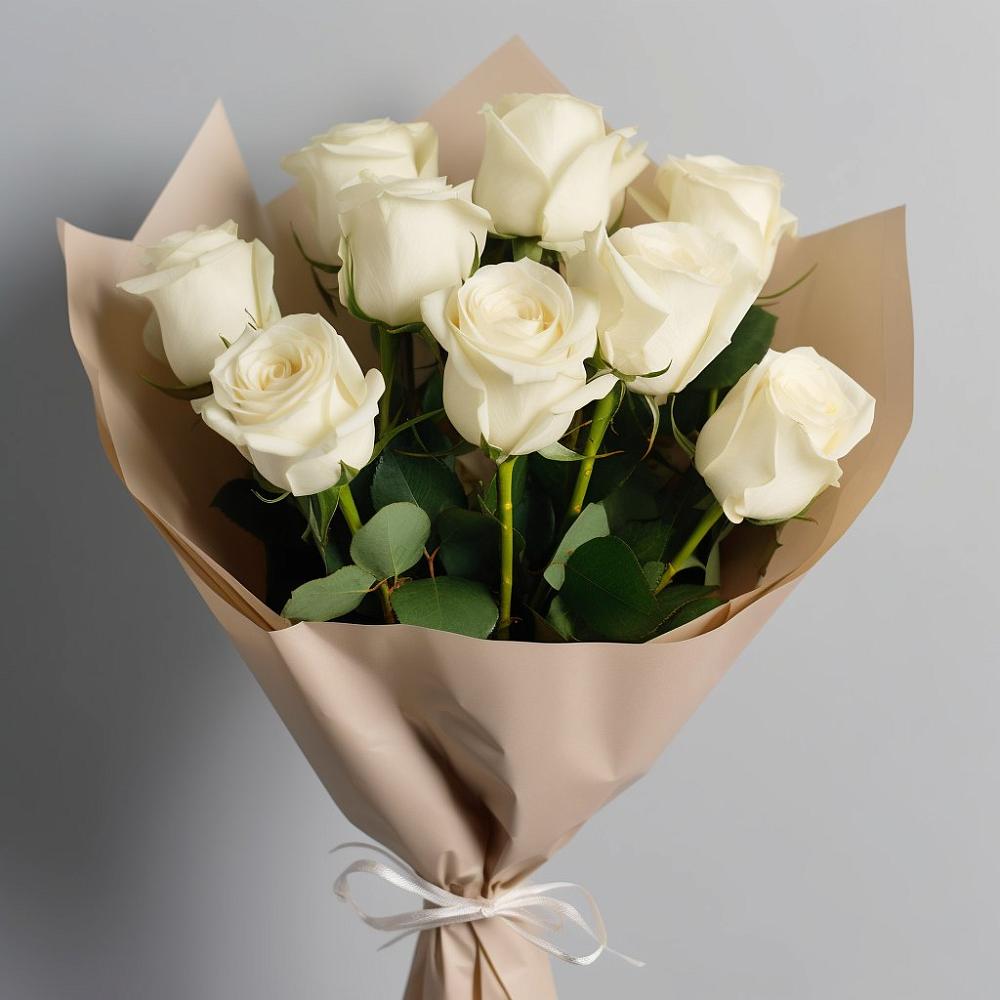 Букет 9 Белых роз Эдлесс Лав в Воткинске