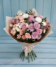 Букет цветов из:  Хризантемы, Розы и Альстромерии в Воткинске