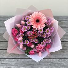 Букет цветов из:  Розы, Герберы и Хризантемы в Воткинске