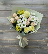 Букет цветов из:  Альстромерии, Розы и Хризантемы в Воткинске